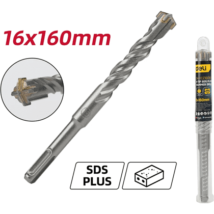 Бур по бетону Deli YS EDH-YCZ16016-E1, 16 x160 мм, X-Tip, SDS-PLUS - 2