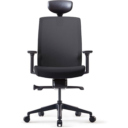 Кресло для руководителя Bestuhl "J1", сетка, ткань, пластик, черный  - 2