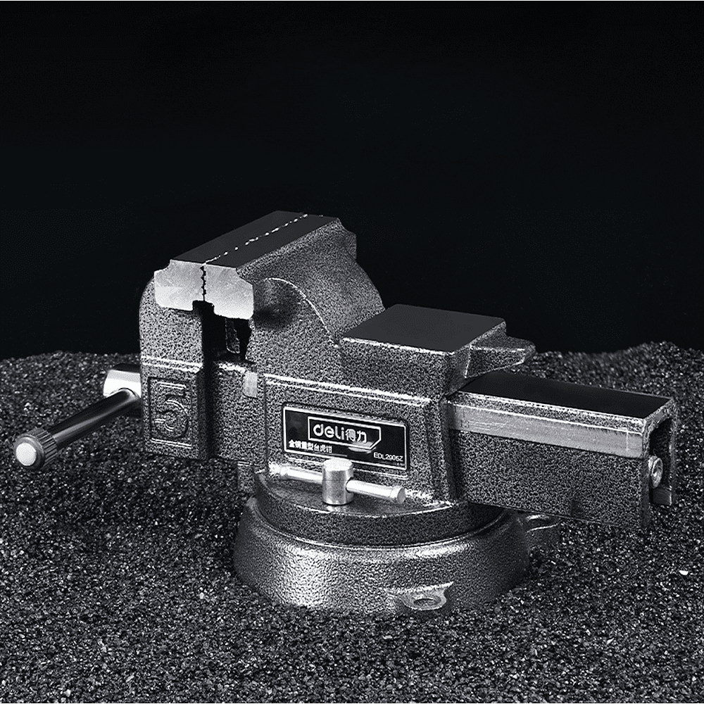 Тиски стальные Deli YS EDL2905Z, поворотные, с наковальней, 5"-125 мм - 2