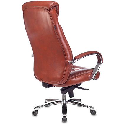 Кресло для руководителя Бюрократ T-9924SL, кожа, металл, светло-коричневый - 4