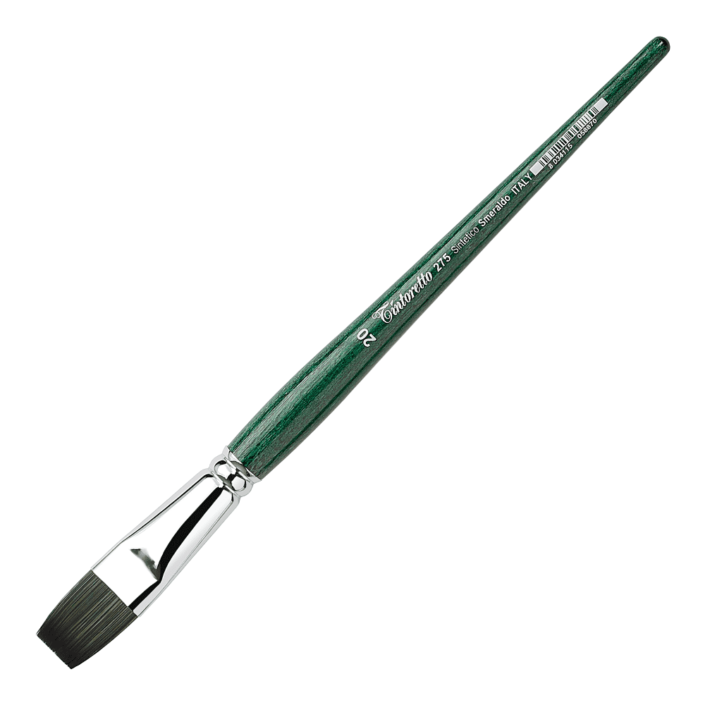 Кисть для рисования "Tintoretto Emerald", синтетика, плоская, №20