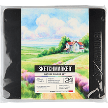 Цветные карандаши акварельные "Sketchmarker Природа", набор 24 цвета, жестяной пенал