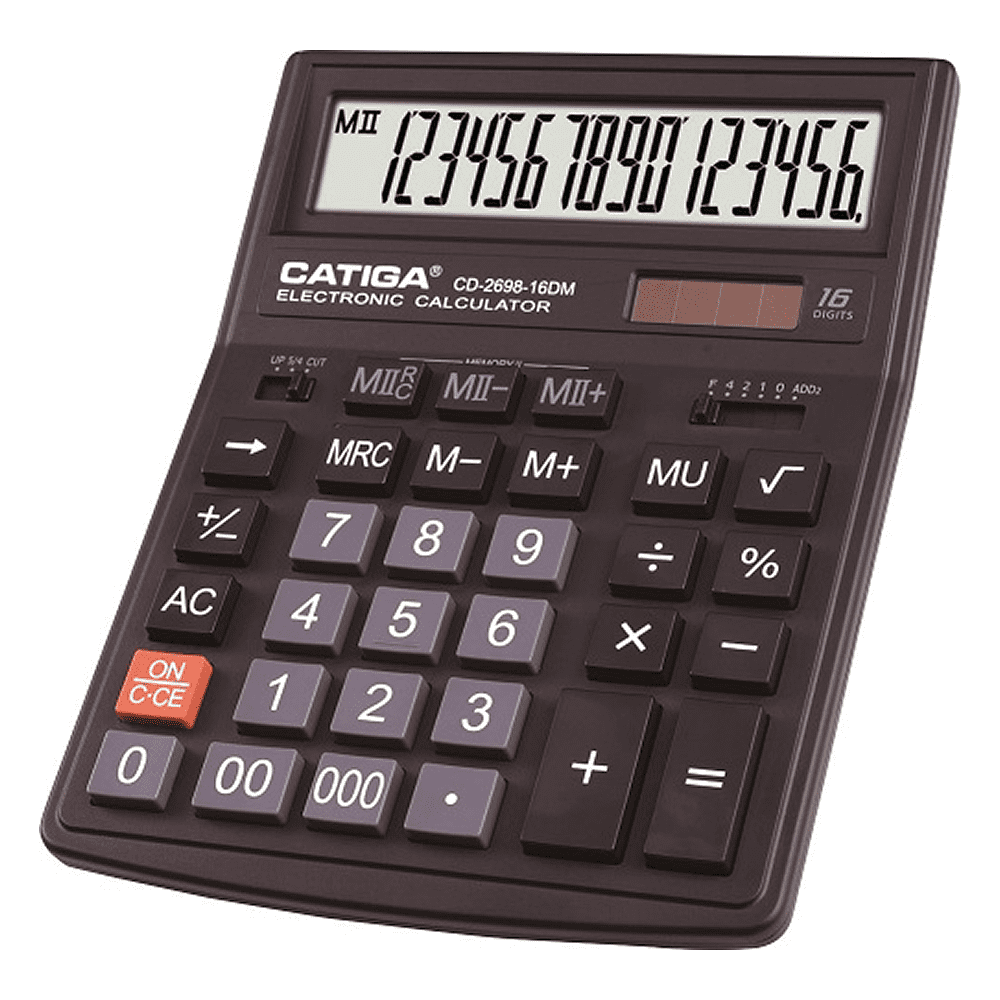 Калькулятор настольный CD-2698-16DM Catiga, 16-разрядный, пластик, черный