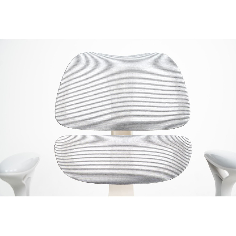 Кресло детское Ergosmart Antey, ткань, пластик, корпус белый, подставка для ног, с чехлом розовым, серый - 17