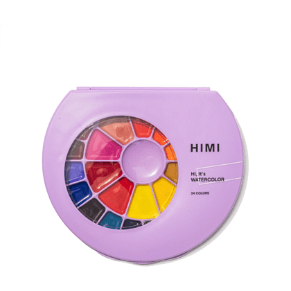 Краски акварельные "Himi", набор, 24 цвета, фиолетовый футляр - 9