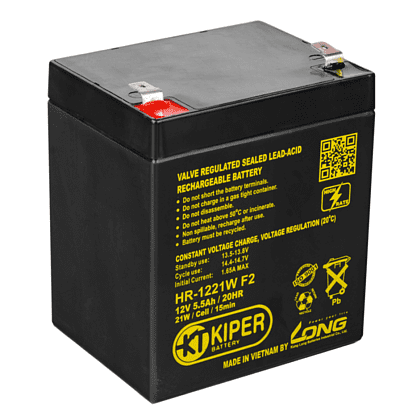 Аккумуляторная батарея Kiper HR-1221W F2, 12 В, 5.5 Ач
