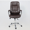 Кресло для руководителя "KING A" поворотное, хром, натуральная кожа, темно-коричневый - 7
