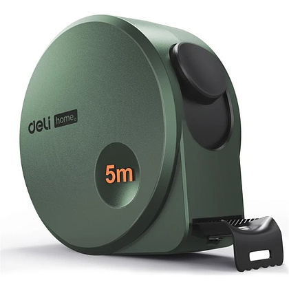 Рулетка Deli HS HT8519L, 5 м х 19 мм, Soft Touch, зеленый
