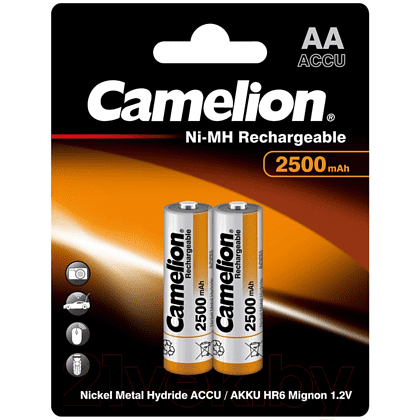 Аккумуляторные батарейки Camelion NH-AA-2500-BP2 24/384, 2 шт. 