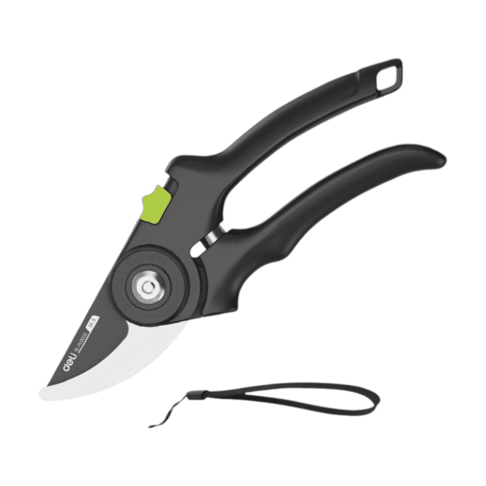 Секатор садовый Deli GS EDL-YL0002, 203 мм, черный