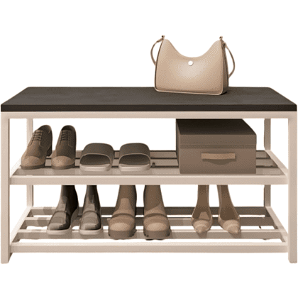 Обувница ALLERD 2 RION, белый муар, 830х320х450, металл бруклин