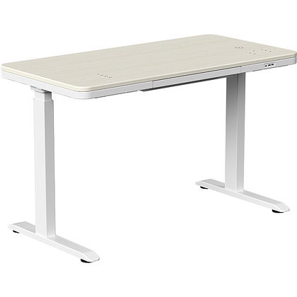 Стол с электроприводом двухмоторный AOKE HOME WOOD, цвет белый/береза 