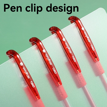 Ручка гелевая "Go Glide", 0.5 мм, прозрачный, стерж. красный - 5