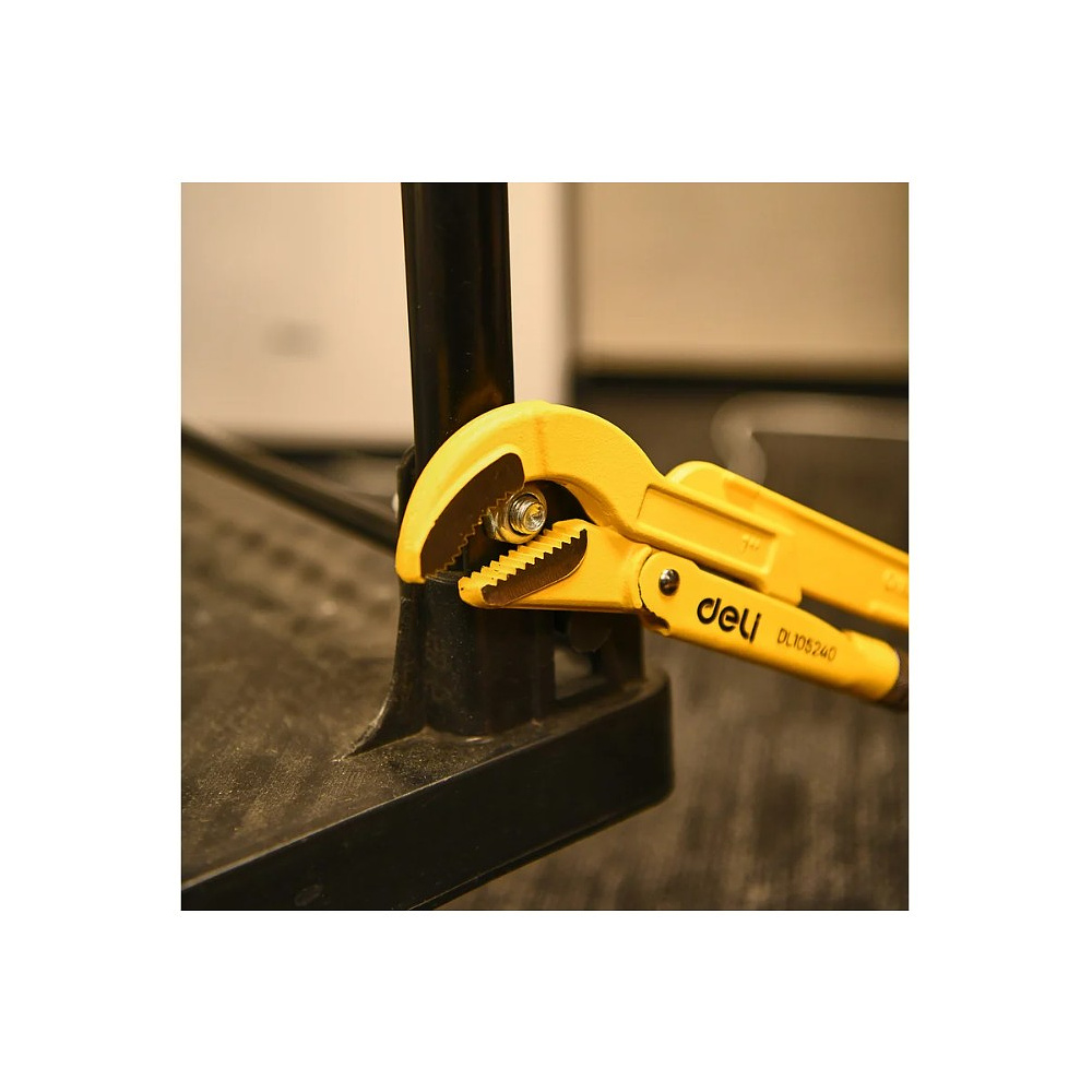 Ключ трубный Deli YS EDL105240 1", тип S, раскрытие губок 40 мм, желтый - 9