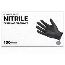 Перчатки нитриловые неопудренные одноразовые, черный