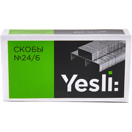 Скоба "Yesli:", 24/6, 1000 шт, металлик - 3