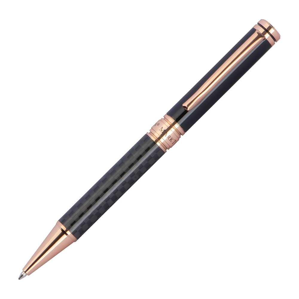 Набор "Mark Twain 1261903": ручки шариковая автоматическая + перьевая, серый, золотистый - 4