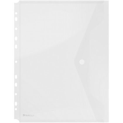 Папка конверт на кнопке "Donau", прозрачный, А4