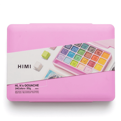 Краски гуашевые "Himi Jelly Cup. New vision", 24 цвета, кювета, розовый футляр - 7