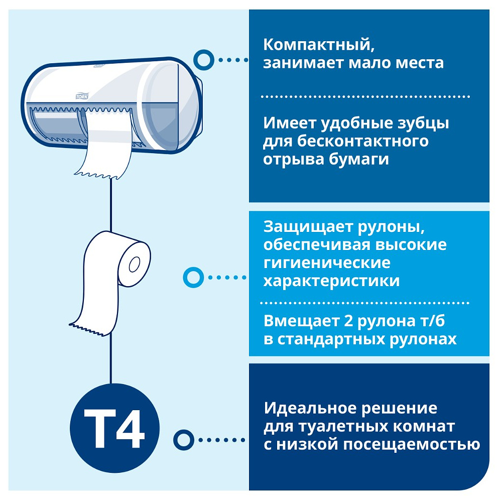 Бумага туалетная ТОРК Комфорт Т4 в стандартных рулонах, 4 рул., 23 м/рул, 2 слоя (120158) - 7