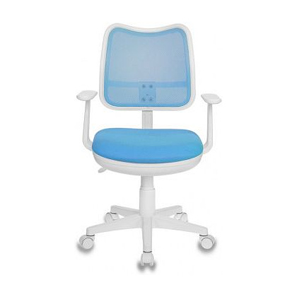 Кресло "Бюрократ CH-W797", сетчатая ткань, пластик, голубой - 4
