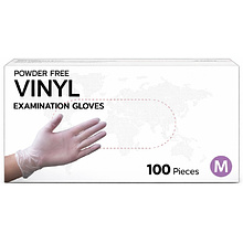 Перчатки виниловые одноразовые, прозрачный