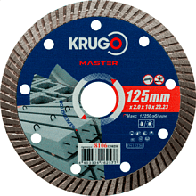 Круг алмазный по железобетону Krugo Master, 125х22.23 мм, турбо