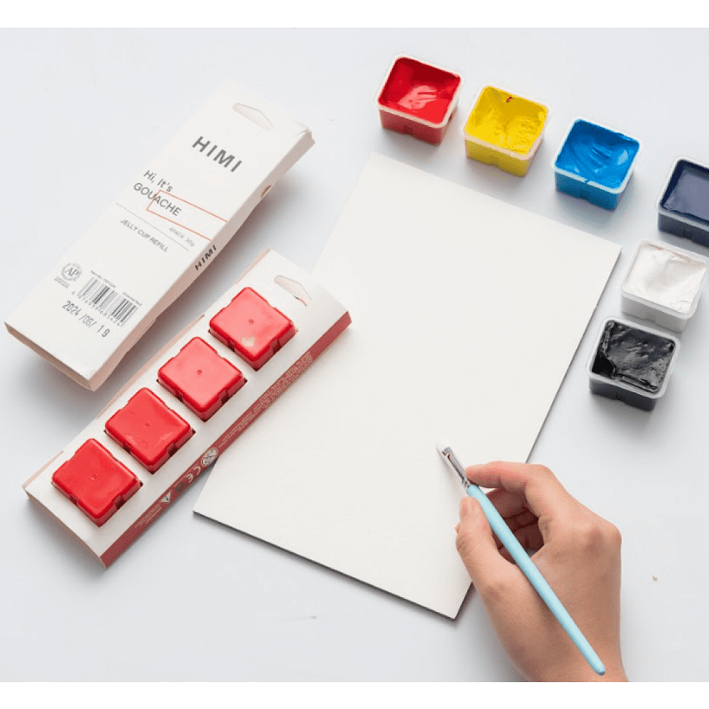 Краски гуашевые "Himi Jelly Cup", ультрамарин, набор  рефилов 4 шт., 30 мл. - 6