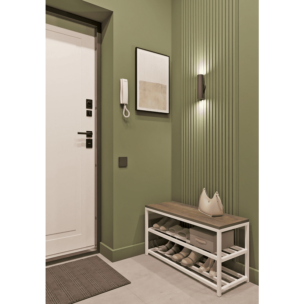 Обувница ALLERD 2 RION, белый муар, 830х320х450, австралийское дерево - 3