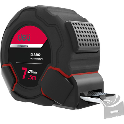 Рулетка "Deli 3802", 7,5 м, черный