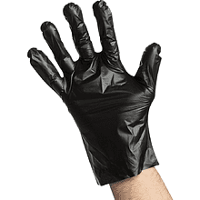 Перчатки ТПЭ одноразовые "Aviora", р-р M, 100 шт/упак, черный