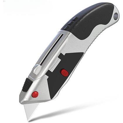 Нож строительный Deli YS DL4262, 19 мм, трапеция, серебристый