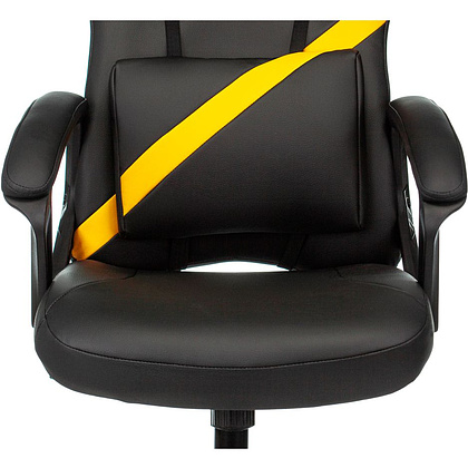 Кресло игровое "Zombie DRIVER", экокожа, пластик, черный, желтый - 5