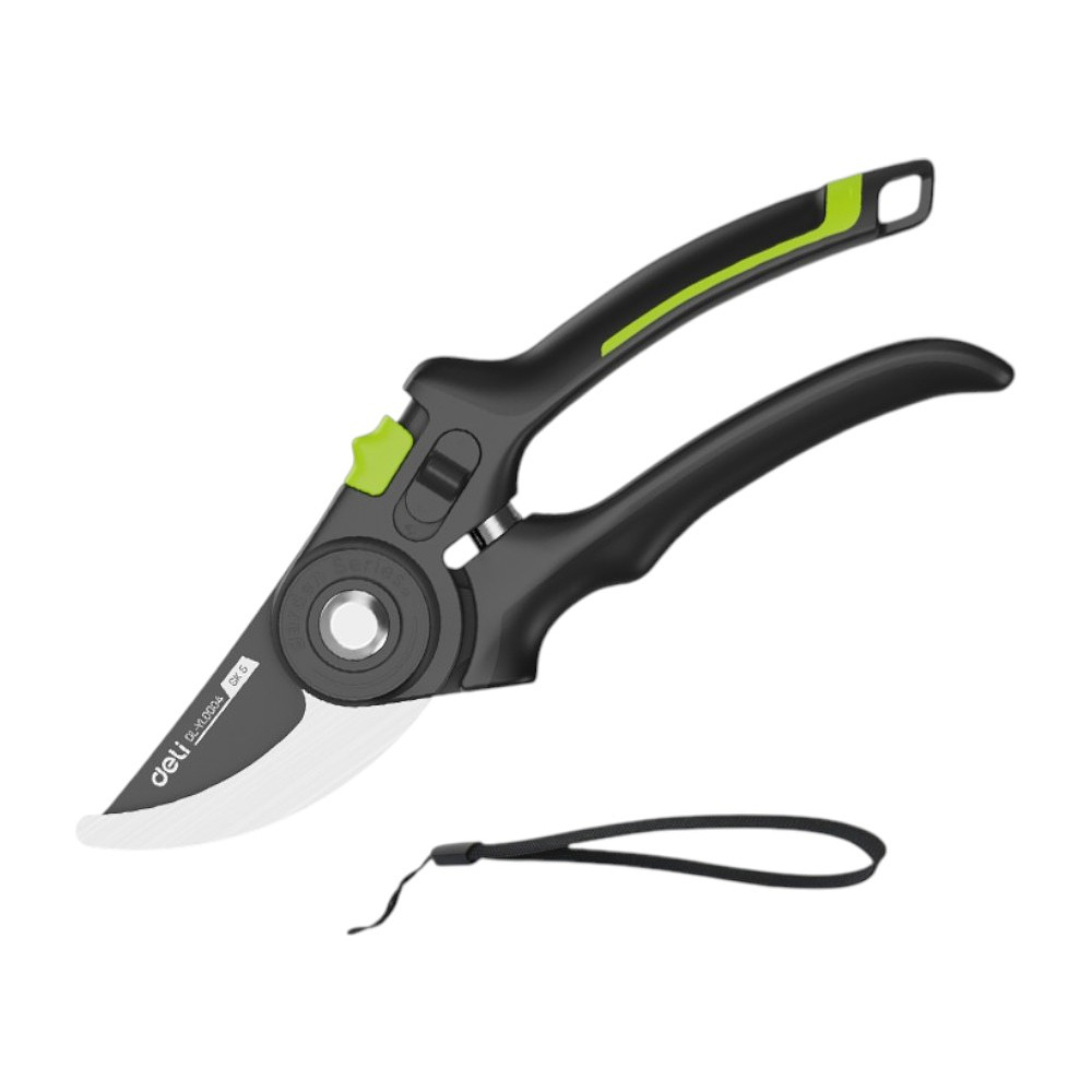 Секатор садовый Deli GS EDL-YL0004, 216 мм, SK5, черный