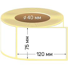 Этикет-лента термо "Eco", 75x120 мм, 300 шт, белый