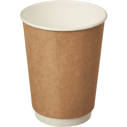 Стакан картонный 300 мл, 25 шт, 2 слоя, крафт ECO