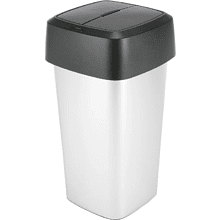 Контейнер пластиковый для мусора VILEDA "Ирис", 60л, металлический, черный, -50%