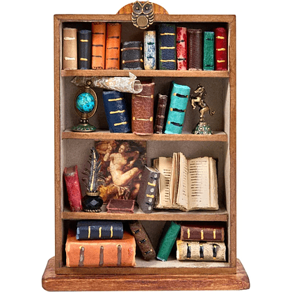 Интерьерная миниатюра "Шкаф с книгами", 17х9х3 мм, ассорти