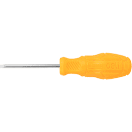 Отвертка "Deli" шлицевая SL8х200 мм., черный, желтый