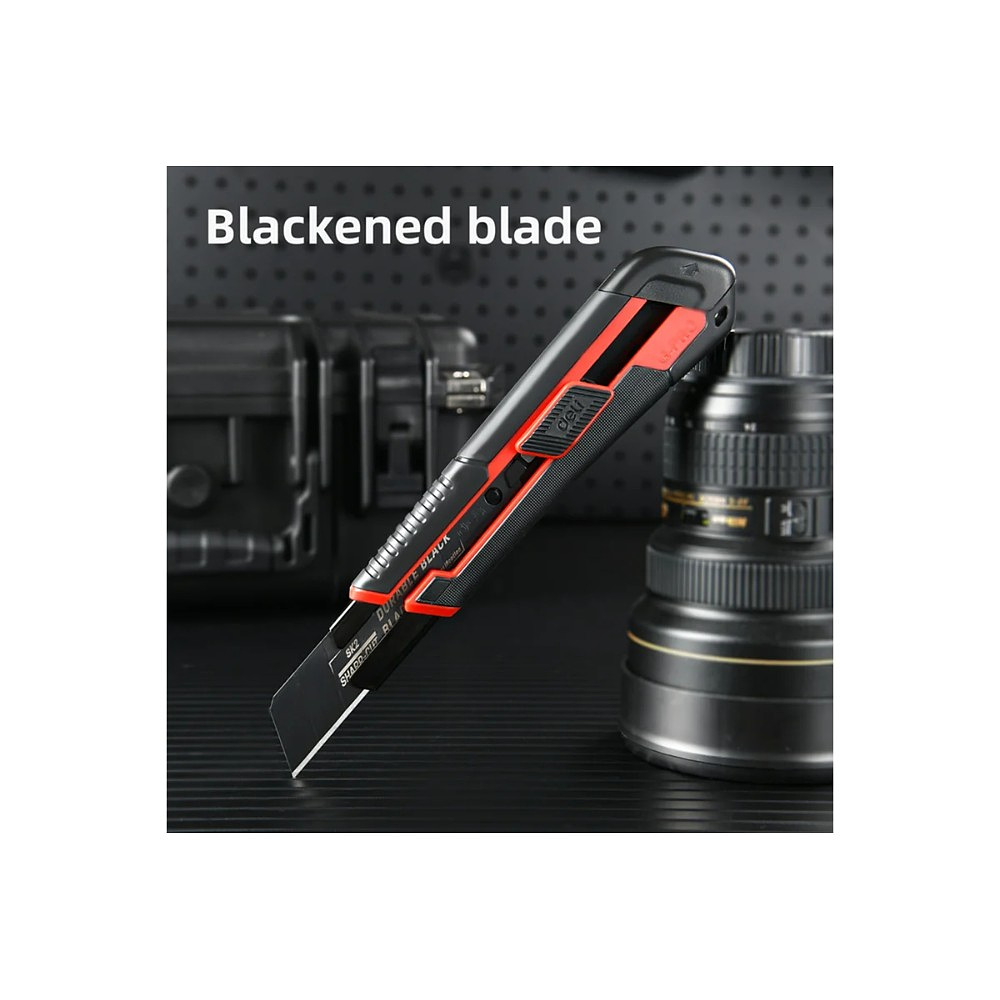 Нож строительный Deli RS EDL025G, 25 мм, универсальный, черный, красный - 3