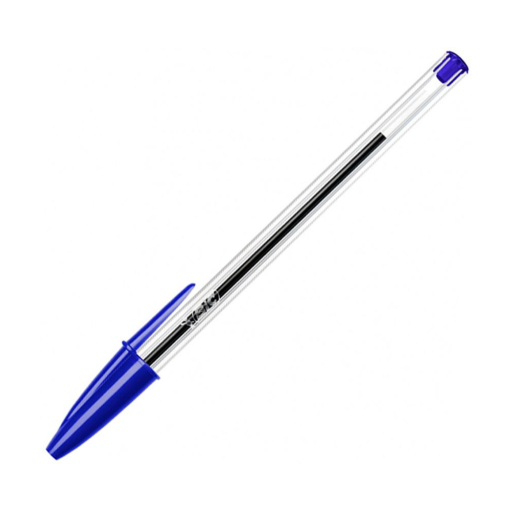 Ручка шариковая "Bic Cristal Original", 0.32 мм, прозрачный, стерж. cиний