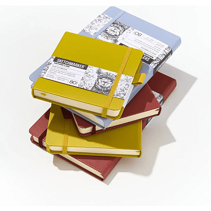 Скетчбук "Sketchmarker", 9х14 см, 140 г/м2, 80 листов, горчичный - 10