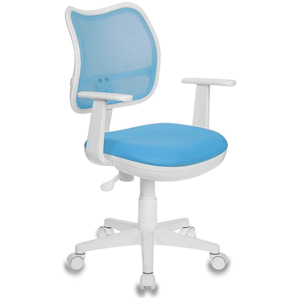 Кресло "Бюрократ CH-W797", сетчатая ткань, пластик, голубой, -50%