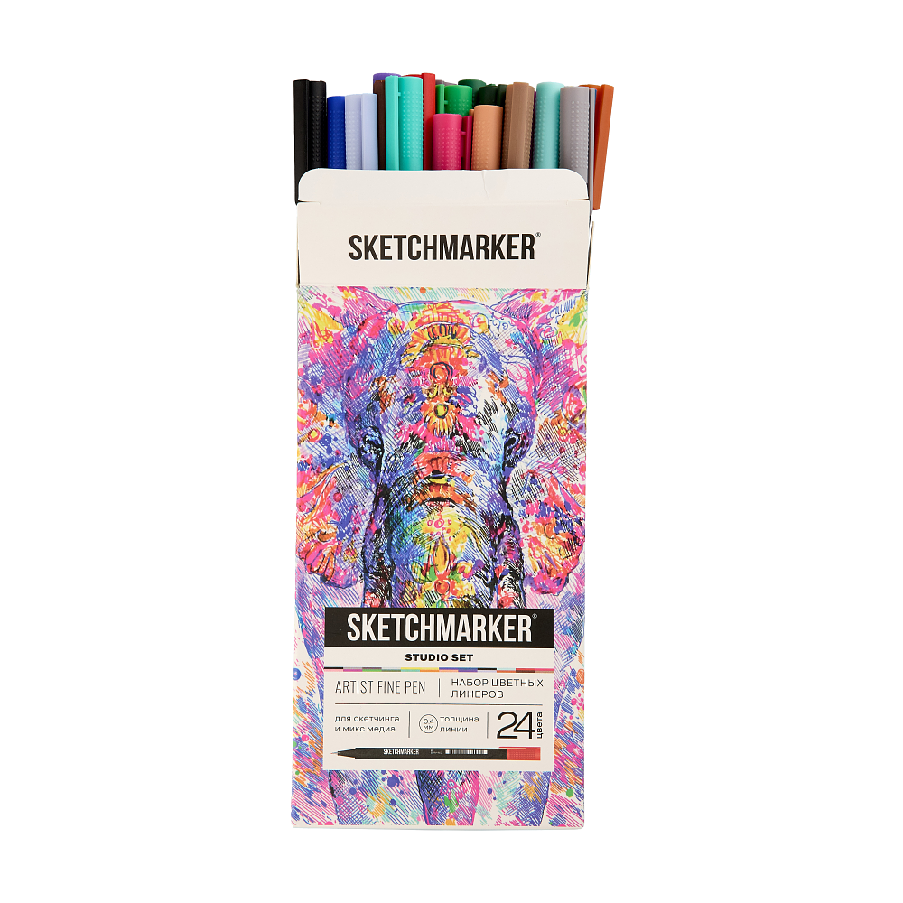 Ручка капиллярная "Sketchmarker Artist fine pen Studio", 24 шт - 10