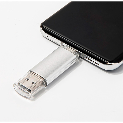 USB Flash накопитель 2.0 "Assorti", 16 Gb, OTG/Type-C, серебристый - 4