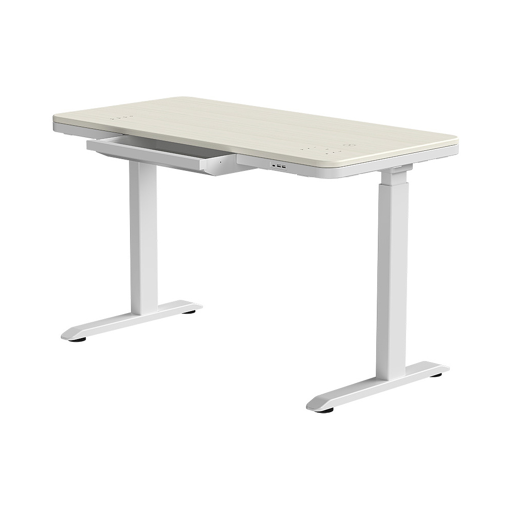 Стол с электроприводом двухмоторный AOKE HOME WOOD, цвет белый/береза  - 2