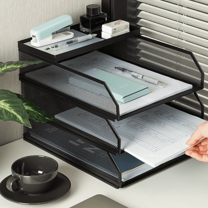 Модуль горизонтальный "Deli PB260" на 4 лотка, черная сетка - 2