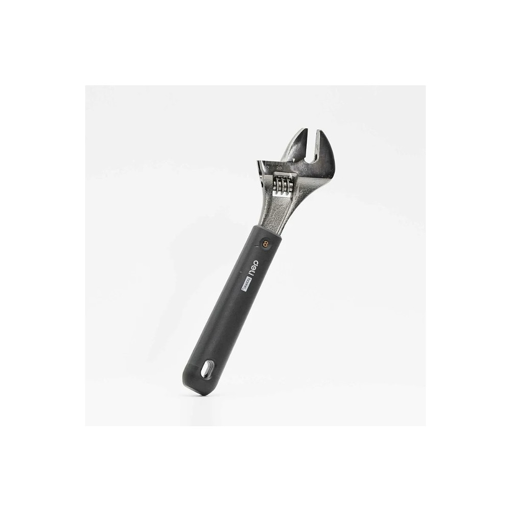 Ключ разводной Deli HS EHT1508, 210 мм, раскрытие губок 0-28 мм, Soft Touch, черный - 11