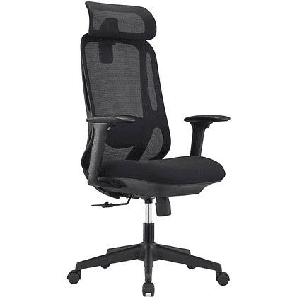 Кресло для руководителя SitZone U-090A, сетка, ткань, пластик, черный