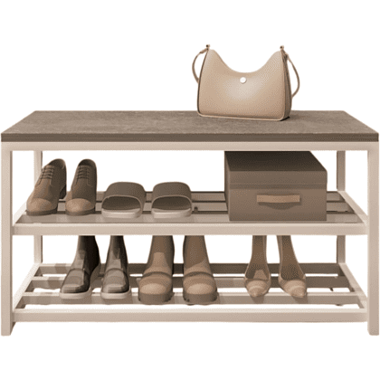 Обувница ALLERD 2 RION, белый муар, 830х320х450, бетон